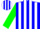 Silk - Blue, white maple leaf, white stripes on green sleeves, blue, gr