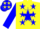Silk - Yellow, Yellow Star in Blue Star,Stars on  Blue Sleeves