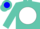 Silk - TURQUOISE, Blue 'J and J' on White disc, Blue