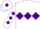 Silk - WHITE, purple triple diamond & diamonds on sleeves, white cap, purple diamond