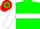 Silk - Green, Red Hoop, White Hoop on Sleeves, Green and R