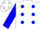 Silk - WHITE, Blue spots, White Band on Blue sleeves