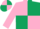 Silk - Pink and Dark Green (quartered), Pink sleeves