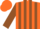 Silk - Orange, brown 'J', brown stripes on sleeves, orange cap