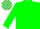 Silk - GREEN, white blocks, green blocks on sleeves, white c