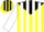 Silk - Yellow, black yoke, white stripes on sleeves, yellow c