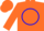Silk - Orange, Blue Circle with 'V'