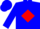 Silk - BLUE, White 'EC' on Red Diamond on Whit