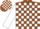 Silk - Brown, White Horseshoe and Whip Emblem, White Blocks on Sleeves