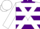 Silk - Purple, White cross belts, White Hoops on Sleeves, Purple and White Cap
