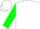 Silk - White, green sleeves, T in white triangle on back, green