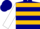 Silk - Navy Blue, Gold Hoops, Blue and Gold Bars on White Sleeves
