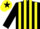Silk - BLACK & YELLOW STRIPES, yellow cap, black star