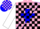 Silk - Pink, Blue Cross Sash, Black Blocks on White Sleeves