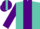 Silk - Turquoise, Purple Trangular Panel, Purple Sleeves