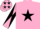 Silk - Pink, Black star, diabolo on sleeves, Pink cap, Black stars