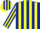 Silk - Dark Blue and Yellow Stripes,