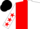 Silk - Red and White (halved), White sleeves, Red stars, black cap
