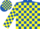 Silk - Royal Blue and Yellow Blocks, Blue and Yellow Halve