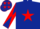 Silk - Dark Blue, Red star, diabolo on sleeves and stars on cap