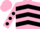 Silk - Pink and Black chevrons, Black spots on sleeves, Pink cap