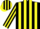 Silk - Black, two yellow bumble bees front & back, yellow stripes on