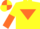 Silk - Yellow, Orange inverted triangle, halved sleeves, quartered cap