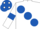 Silk - White, large Royal Blue spots and armlets, Royal Blue cap, White spots