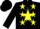 Silk - Black, 'MB' in yellow star, three yellow stars on black sleeves, yellow and black cap