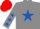 Silk - Grey, Royal Blue star, Grey sleeves, Royal Blue stars, Red cap