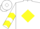 Silk - White, Yellow Diamond Frame, Yellow Chevrons on Sleeves, Yellow C