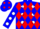 Silk - BLUE, red diamonds with white spots, red c