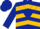 Silk - Dark blue, gold chevrons, dark blue chevron