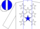 Silk - White, White Stars on Blue Panel, Blue Bands on White Sleeves