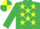 Silk - EMERALD GREEN, yellow stars, quartered cap