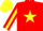 Silk - Red, yellow star, yellow stripe on sleeves, red and yellow cap