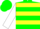 Silk - Green, Yellow Hoops, Yellow Band on White Sleeves, Green and White Ca