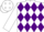 Silk - White and purple diamonds, yellow bars on white sleeves, purple c
