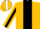 Silk - Gold, white and black crest on black panel, black stripe on s