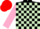 Silk - Black and Light Green check, Pink sleeves, Red cap