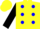 Silk - Yellow, Blue spots, Black Sleeves, Yellow Cap