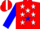 Silk - Red, white stars on blue panel, blue sleeves, blue