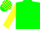 Silk - Green, Yellow  'JC', Green Blocks on Yellow Sleeves