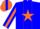 Silk - Blue, 'EJ' on Orange Star, Orange Star Stripe