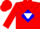 Silk - Red, Blue Diamond Hoop on White Chevron and Inverted Chevron