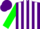 Silk - Purple, gold 'F', white stripes on green sleeves, purple cap