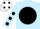 Silk - LIGHT BLUE, black disc, black spots on sleeves, white cap, black spots
