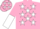 Silk - Pink, White stars, halved sleeves and stars on cap
