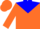Silk - Fluorescent orange, blue yoke, blue 'MSS', fluorescent orange and b