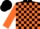 Silk - Black, White and Orange Blocks on Sleeves, Black Cap